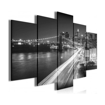 Obraz na plátne viacdielny - OB3408 - New York čierno biely 100cm x 60cm - S17