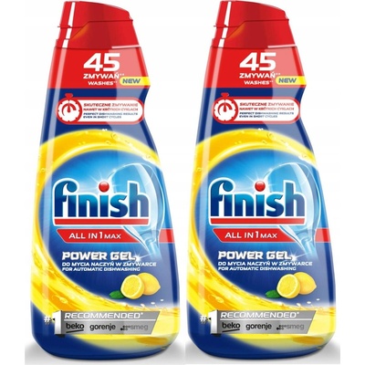 Sada Finish All in1 Max Gel pro mytí nádobí v myčce 2 x 900 ml – Hledejceny.cz