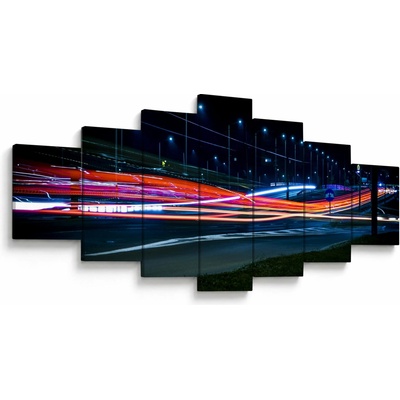 Obraz nočného mesta, sedemdielne 210x100 cm