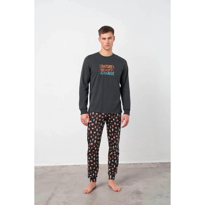 Vamp 17615 pánské pyžamo dlouhé tm.šedé – Hledejceny.cz