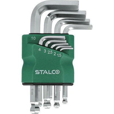 Stalco Klíče imbusové, 1,5 - 10 mm krátké s kuličkou 9ks S-48368