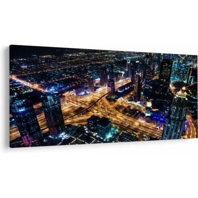 Obraz nočného mesta, jednodielne 250x125 cm