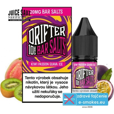 Juice Sauz Drifter Bar Salts Kiwi Passionfruit Guava Ice 10 ml 20 mg