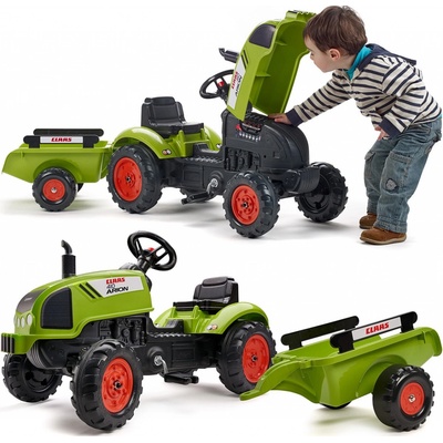 FALK Šlapací traktor 2041C Claas Arion s vlečkou a otevírací kapotou – Hledejceny.cz