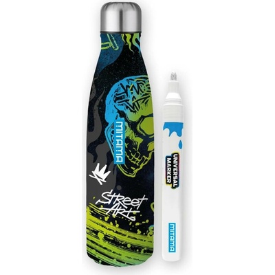 Mitama láhev nerez 500 ml + uni popisovač zelená