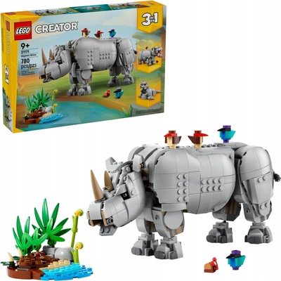 LEGO® Creator 31171 Divoké zvieratá: hrdý nosorožec s vtákmi