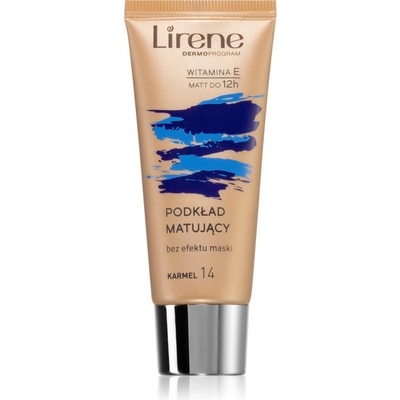 Lirene Nature Matte matující fluidní make-up pro dlouhotrvající efekt 14 Caramel 30 ml