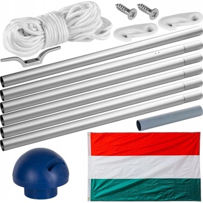 STOŽÁR NA VLAJKU 6,5M + VLÁJKA MAĎARSKA