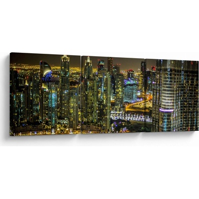 Obraz nočného mesta, trojdielne 120x40 cm