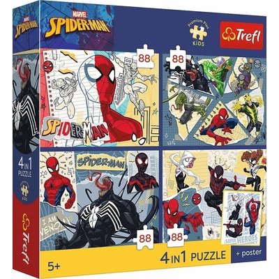 TREFL Premium Plus Kids Spiderman Pavučina zábavy 4x88 dílků
