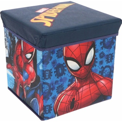 Mister License Taburet s úložným prostorem SPIDERMAN modrý 30x30x30