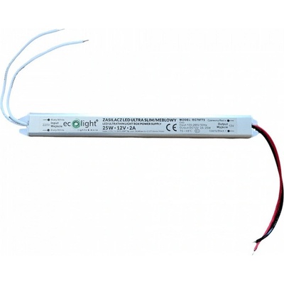 Nábytkový napájací zdroj pre LED pásy 24W 12V 2A IP20 SLIM Ecolight