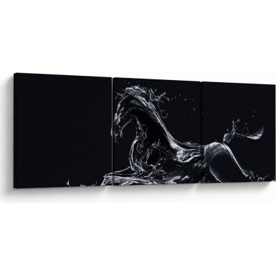 Obraz - Kůň a voda, třídílný 90x30 cm
