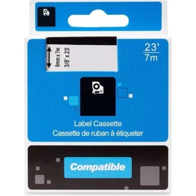 PRINTLINE kompatibilný páska s DYmO 40921 9 mm 7 m bílý tisk/černý podklad D1 PLTD57