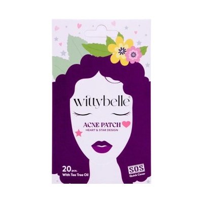 WittyBelle Náplasti na akné Tea Tree srdíčka a hvězdy 20 ks