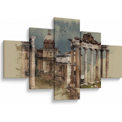 Obraz - Forum Romanum, Řím, Itálie, pětidílný 125x70 cm