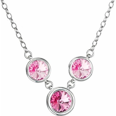 Pavona Strieborný náhrdelník so Swarovski krištáľmi guľatý 32033.3 rosa