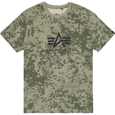 Alpha Industries Basic Big Logo Camo T zeleno maskáčové