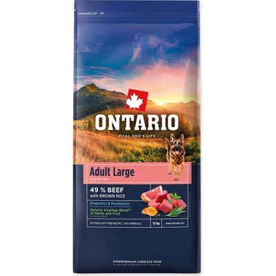 Ontario Adult Large Beef & Brown Rice 12 kg