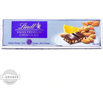 Lindt hořká s pomerančem a mandlemi 300 g