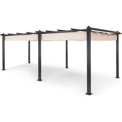 Blumfeldt Pantheon, pergola, prístrešok, 3 x 6 m, hliník, strieška proti slnku, polyester, béžová (HMD1-Blm-Pth-36-BLBE)