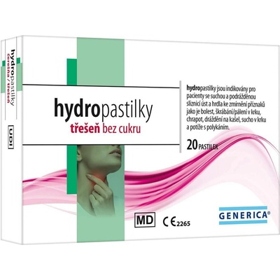 Generica hydropastilky třešeň bez cukru 20 ks