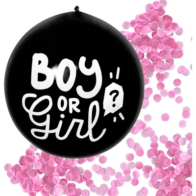 Boland Latexový konfetový balónek 'Boy or Girl' růžová náplň