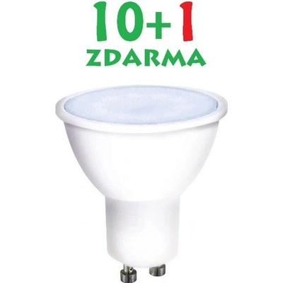 Solight LED žárovka bodová 7W GU10 3000K 500lm bílá, 11 ks multipack