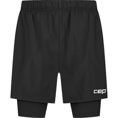 CEP běžecké šortky 2 v 1 pánské černá