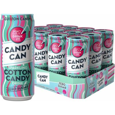 Candy Can Cotton Candy bez cukru s příchutí cukrové vaty 12 x 330 ml
