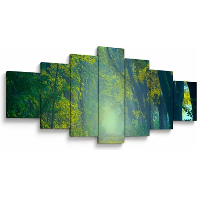 Obraz cesty lemované stromy, sedmidílný 210x100 cm