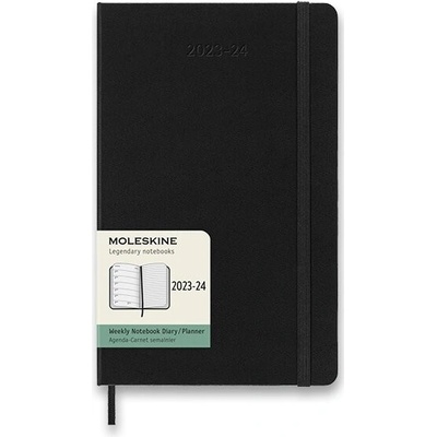 Moleskine A5 týždenný 2023-24 čierny