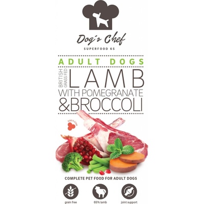 Dog's Chef Grass fed Lamb with Pomegranate & Broccoli Active Dogs 0,5 kg