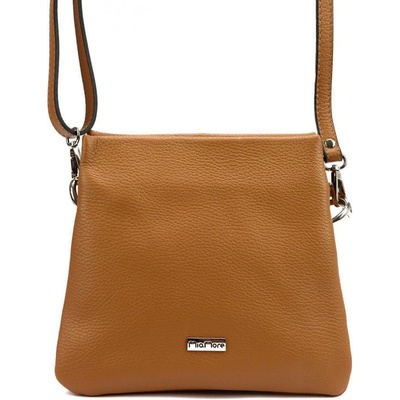 MiaMore kožená crossbody dámska kabelka s tromi oddielmi camel hnedá