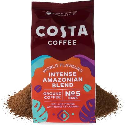 Costa Coffee Intense Amazonian Blend mleté kávy 200 g