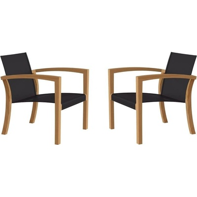 Royal Botania Sada (2 ks) Teaková nízká křesla XQI, 61,5x59x70,5 cm, rám teak, výplet Batyline black, vystavené vzorky – Hledejceny.cz