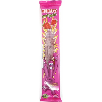 Bebeto Sour Sticks Pendreky 35 g JAHODA