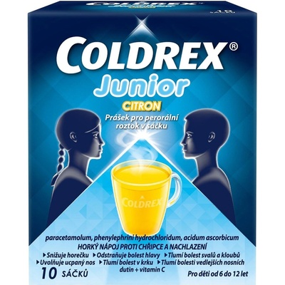 COLDREX JUNIOR CITRON POR 300MG/5MG/20MG POR PLV SOL SCC 10 I – Hledejceny.cz
