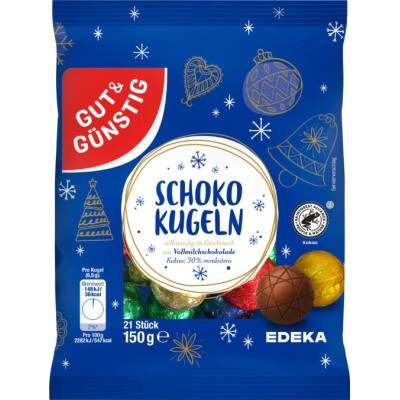 G&G velké vánoční čokoládové kuličky 150 g