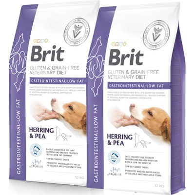 Brit Veterinary Diet Dog Grain Free Gastrointestinal Low Fat 2 x 12 kg