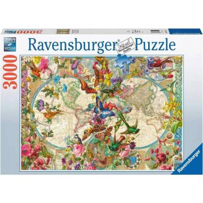 Ravensburger fauna flóra a mapa světa 171170 3000 dílků