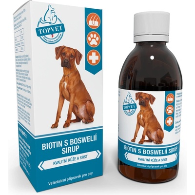 Topvet Sirup Biotín s Bosweliou pre psov 200 ml