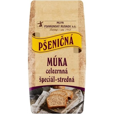 Mlyn Pohronský Ruskov Pšeničná múka celozrnná špeciál stredná 0,8 kg