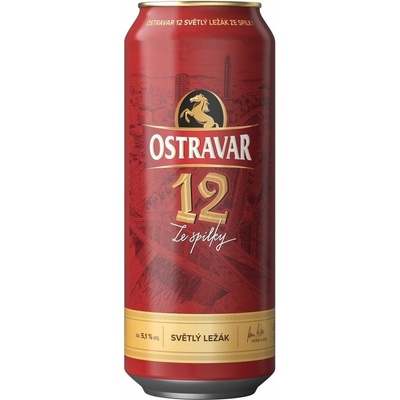 Ostravar světlý ležák 12° 5,1% 4 x 0,5 l (plech)