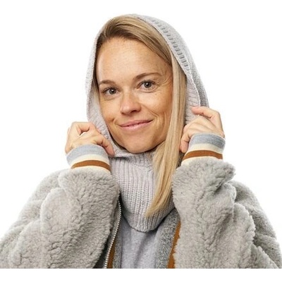 Vlnka Pletená Merino kapucňa s kašmírom svetlosivá