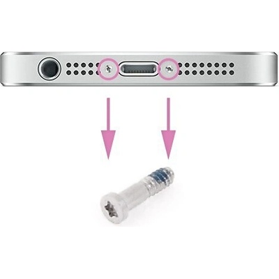 AppleMix Náhradná skrutka pre spodnú časť Apple iPhone 5 - strieborná - kvalita A+