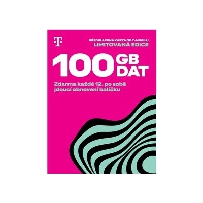 PŘEDPLACENÁ T-MOBILE SIM KARTA 100 GB DAT