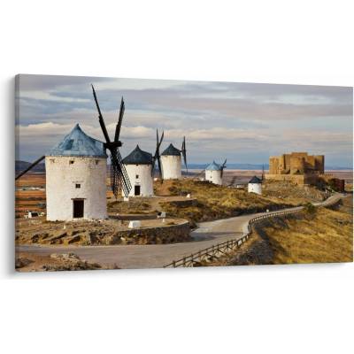 Obraz - Veterné mlyny Consuegra, Španielsko, jednodielne 120x70 cm