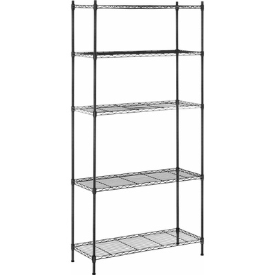 Royal Catering Kovová polica - 35 x 90 x 180 cm - 150 kg - čierna RCMR-1800P19B