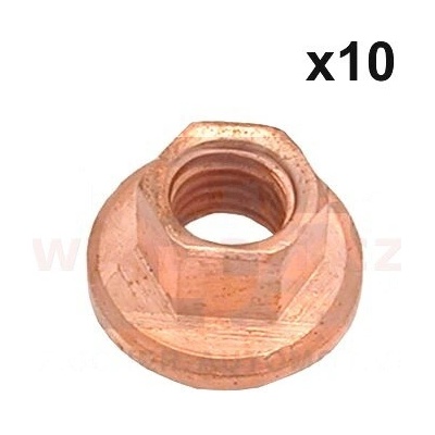 ACI Měděná matice M8x1,25 s přírubou (průměr 17,2mm), výška 9mm, sada 10ks